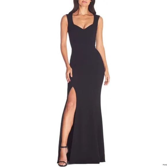 Dress the Population Monroe Side Slit Black Gown Size S - Picture 1 of 12